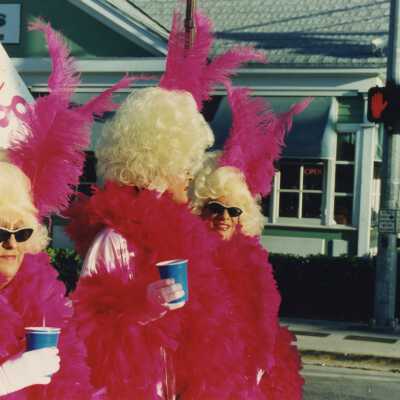 Unknown people dressed up.