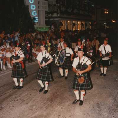 The St. Andrews pipe band in the parade.