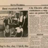 An article in the Key West Citizen that reads Best musical float