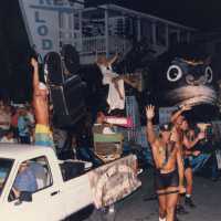Floats in the parade.