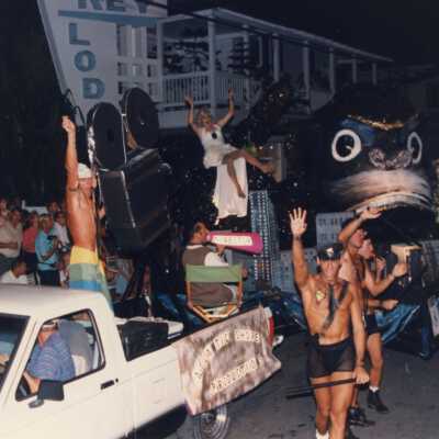 Floats in the parade.