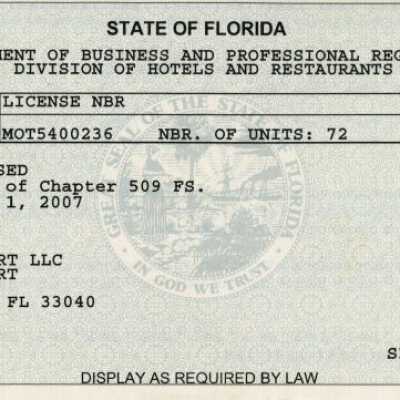 Division of Hotels and Restaurants License for Atlantic Shores: Copyright: @ Key West Art & Historical Society; Origformat: Print-Photographic