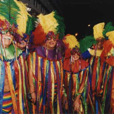 Unknown people dressed up.