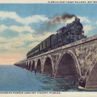 Express Train Crossing Famous Long Key Viaduct, Florida