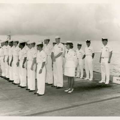 US Military standing on a pier