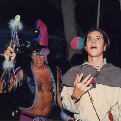 Unknown people dressed up.