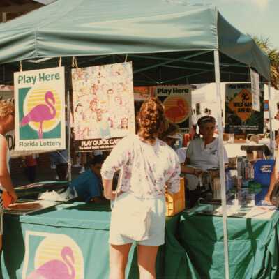 The Florida lottery booth at the FF street fair.