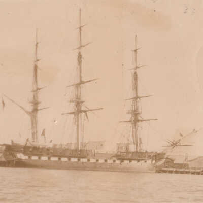 A three-masted schooner