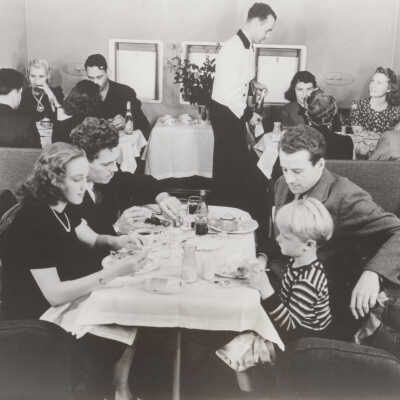 Dining room aboard a Pan Am flying boat