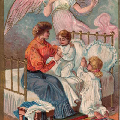 Angel watching over young children