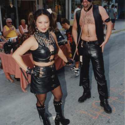 Unknown people dressed up.