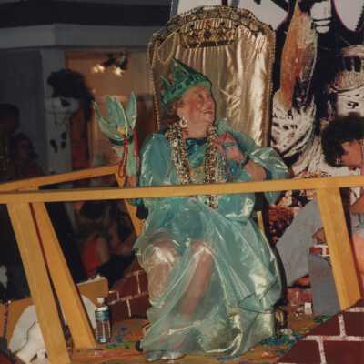 Wilhelmina Harvey on a float.