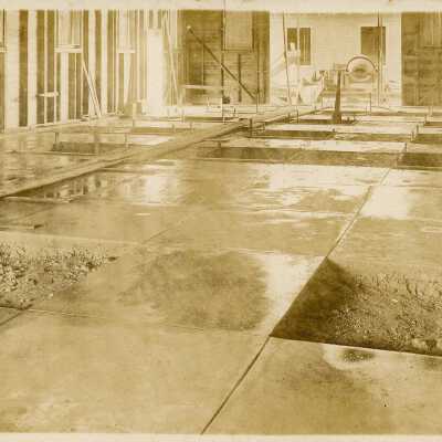 A floor being repaired