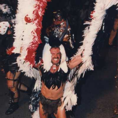 Unknown man dressed up in the parade.