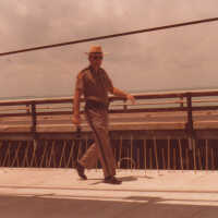 A sheriff on a bridge