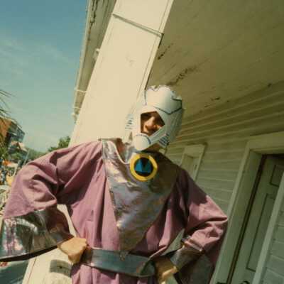 An unknown person dressed up.