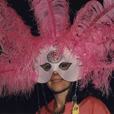Unknown lady wearing a face mask at the Goombay celebration.