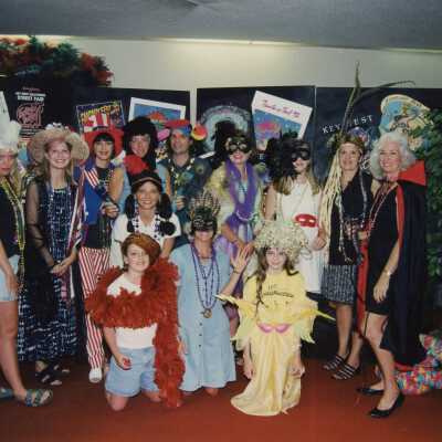 Unknown people dressed up.