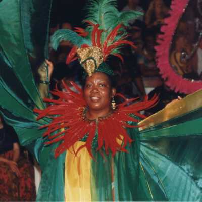 Unknown woman dressed up in the parade.