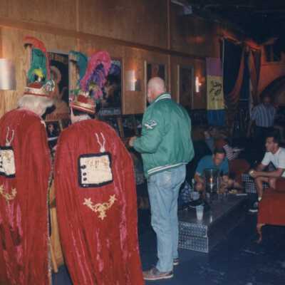Unknown people at an award ceremony.