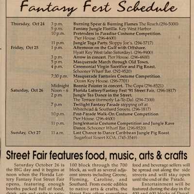 Multiple articles in the Island Life newspaper about Fantasy Fest.