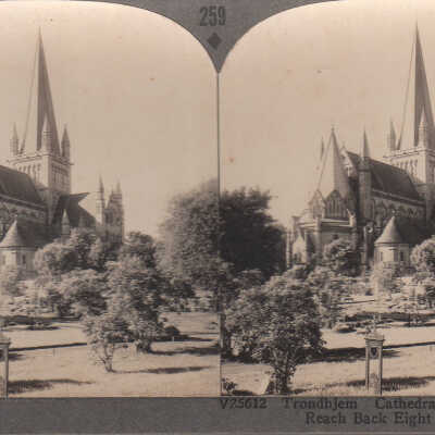 Stereoview of the Trondhjem Cathedral, Norway