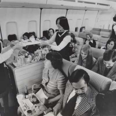 Pan Am flight attendants serving passengers: Copyright: © Key West Art & Historical Society; Origformat: Print-Photographic