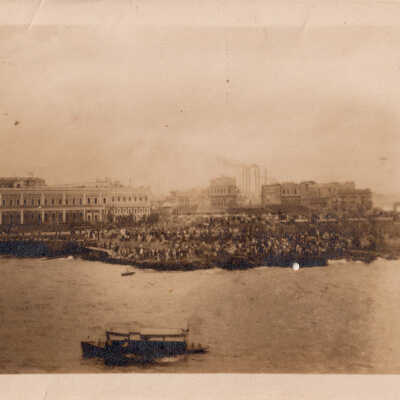 Crowd at Havana Harbor Viewing Removal of U.S.S. MAINE