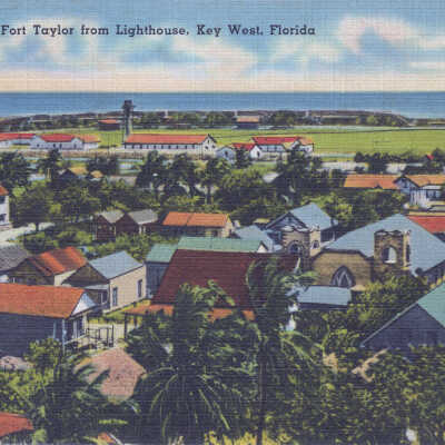 Aerial View of Fort Taylor from Lighthouse, Key West, Florida