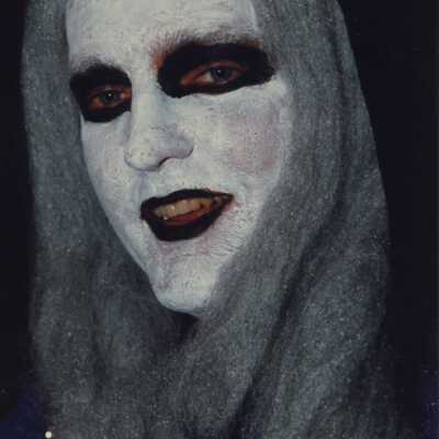 Unknown man dressed up for the twilight fantasy parade.