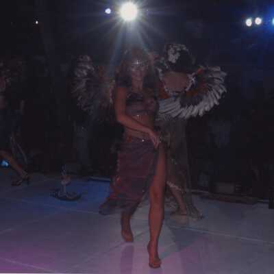 Unknown people dressed up.