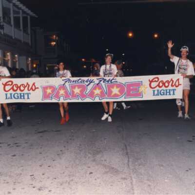 The main Fantasy Fest parade banner.
