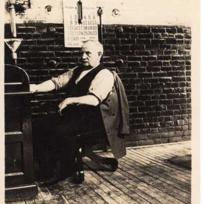 Unknown man at desk