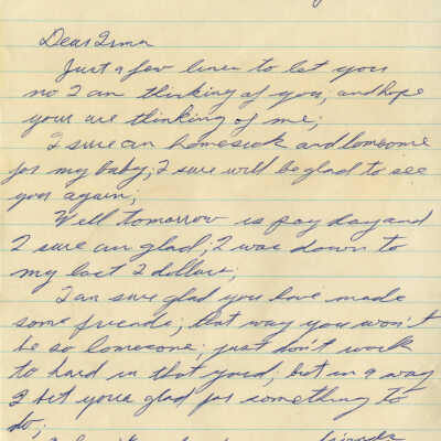 Letter from Naval Air Station Key West during Cuban Missile Crisis