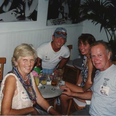 Four unknown people at a FF party.