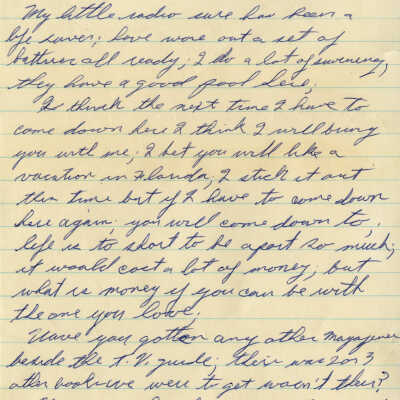 Letter from Naval Air Station Key West during Cuban Missile Crisis