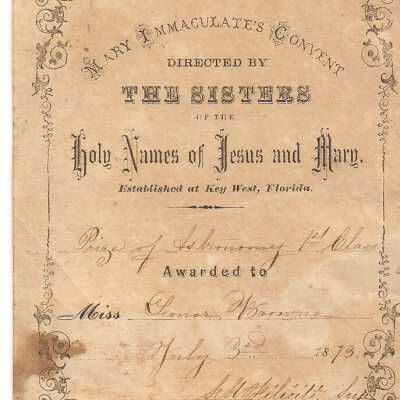 Convent of Mary Immaculate Astronomy Certificate