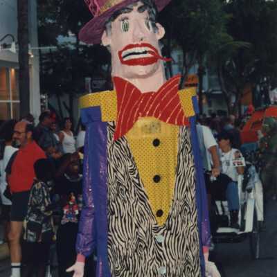 Unknown person dressed up for the Masquerade March.
