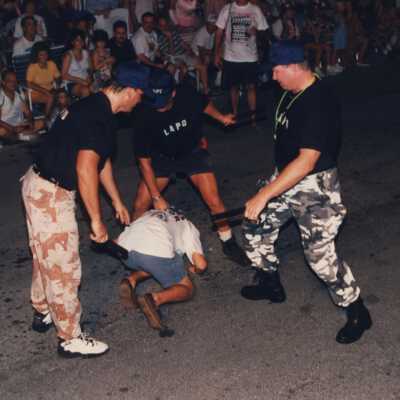 Unknown people in the parade.