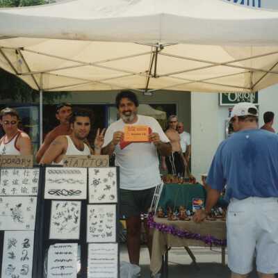 A vendor at the FF street fair.