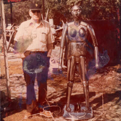 Walt and a Stanley Papio sculpture