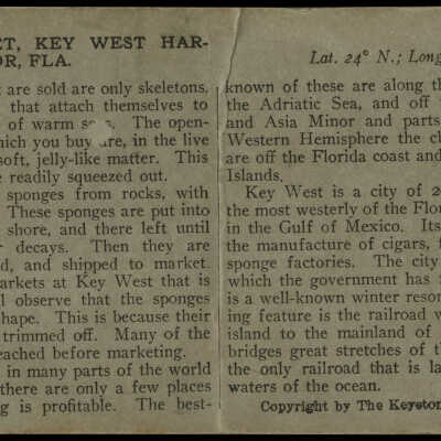 Sponge Market, Key West Harbor, Fla.: Copyright: © Key West Art & Historical Society; Origformat: Print-Photographic; Resolution: 300 dpi