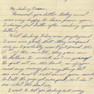 Letter from Naval Air Station Key West during Cuban Missile Crisis