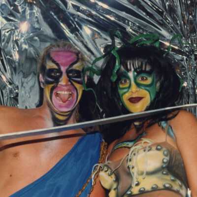 Unknown couple dressed up for the twilight fantasy parade.