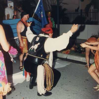 Unknown person dressed up.