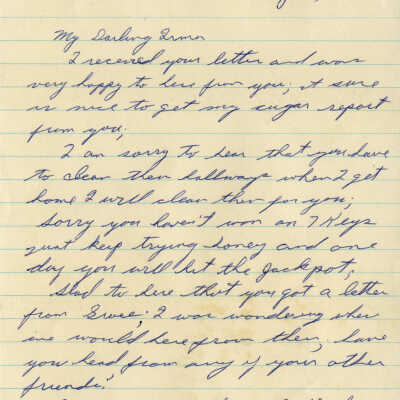 Letter from Naval Air Station Key West during Cuban Missile Crisis
