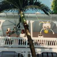 A hotel decorated for Fantasy Fest.