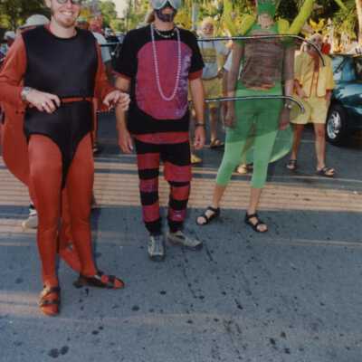 Unknown people dressed up.