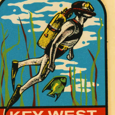 Key West Scuba Diver Travel Decal