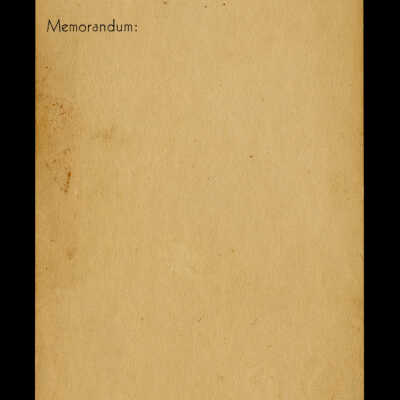 Ernest Hemingway Memorandum Sheet